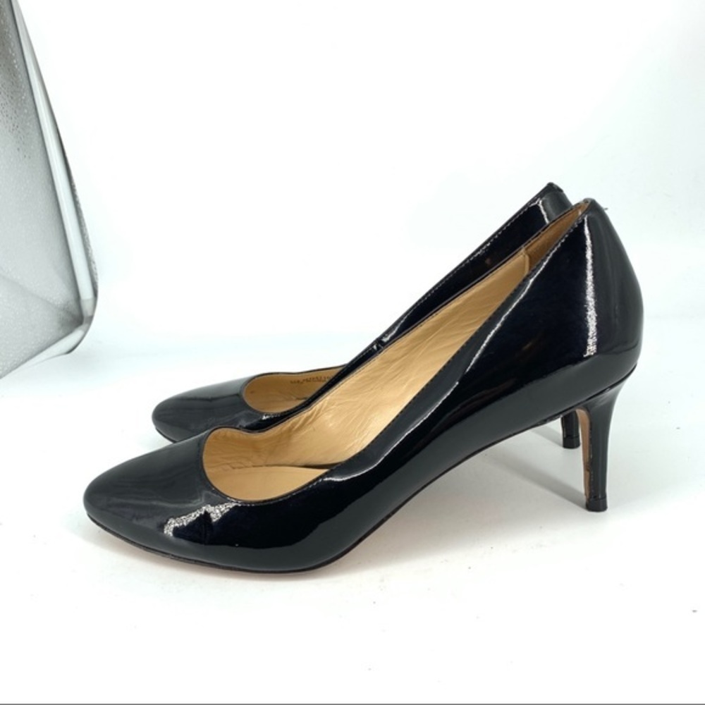 Cole Haan Grand OS Women 7C WIIDE Heels Black Patent Leather Pumps Pointed - Picture 5 of 10